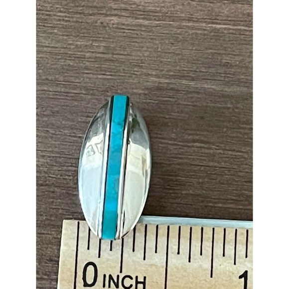 Vintage Turquoise Sterling Silver Earrings - Picture 2 of 8